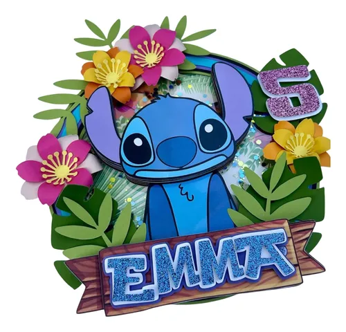 comprar Cake Topper Adorno De Torta Stich O Booba Y Todos Personajes Azul Stitch