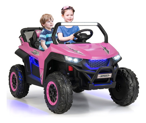 Carrito Eléctrico 2 Plazas 12v Utv Rosa Gpl