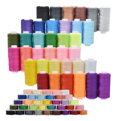 Kit De 72 Bobinas De Hilo De Coser, 36 Colores, 400 Yardas P