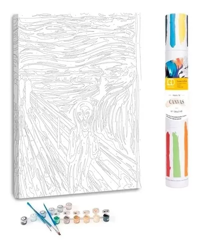 Cuadros Lienzo Canvas Para Pintar El Grito Kit C/ Pinturas - $ 647