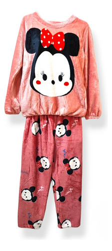 Pijama Polar Extra Suave Mickey Minnie Mouse Disney Cálida
