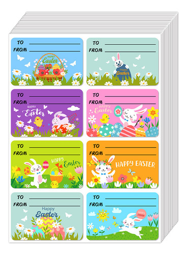 Etiquetas Adhesivas Con Nombre De Pascua, 80 Unidades, Para