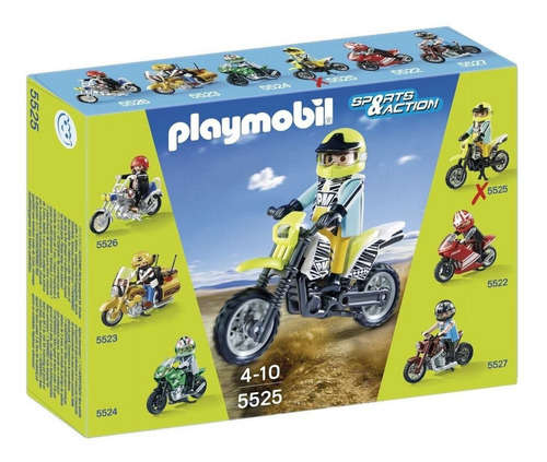 Playmobil 5525 Moto De Motocross Caja Maltratada Cantidad De Piezas 1