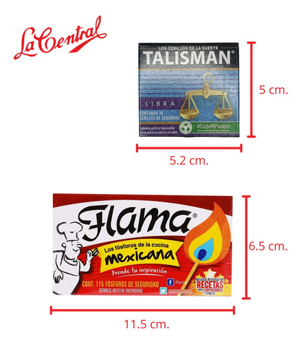 Kit 50 Cajitas Cerillos Talismán Con 1 Cajita Fósforos Flama