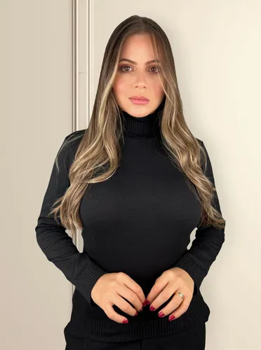 Blusa Cacharrel Feminina Lã Trico Tricot Gola Alta Atacado