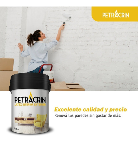 Imagen 4 de 10 de Pintura Latex Interior Exterior 20 Lts Antihongo Petracrin