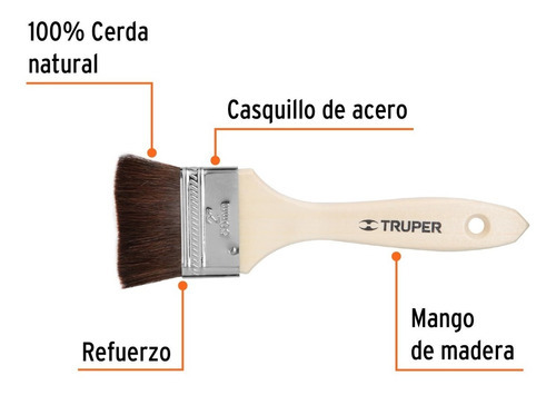 Brocha Pelo De Camello, Mango De Madera, 2' Truper 12468