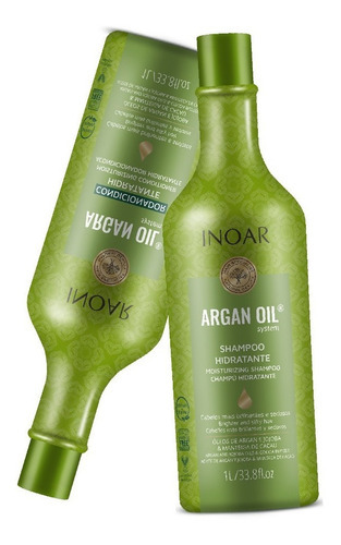  Kit Salão Argan Inoar Oil Litro - Shampoo + Condicionador