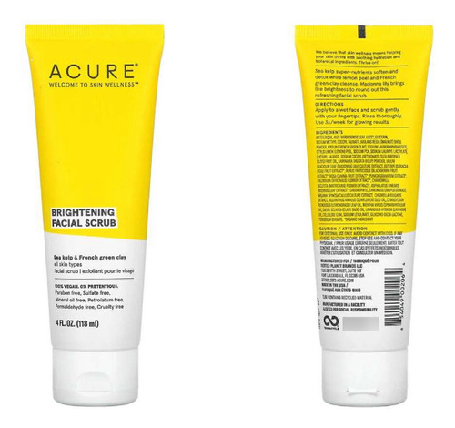 Acure Organics Brightening Facial Scrub, 118 Ml