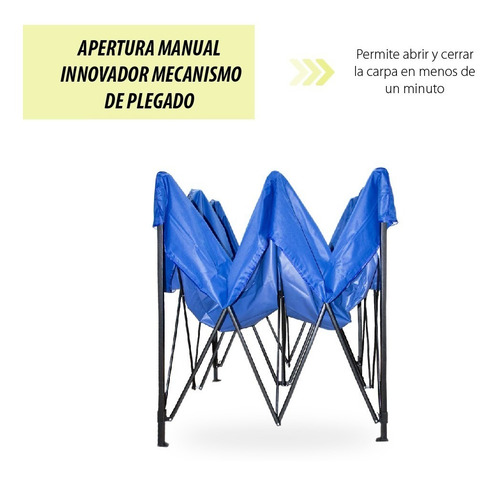 Imagen 5 de 6 de Toldo 3 X 3 Plegable Reforzado Impermeable Jardin Lona Carpa