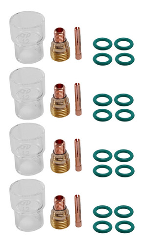 Juego De 12 Vasos De Vidrio Stubby Collets Body Gas Lens Tig