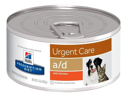 Imagen 1 de 1 de Alimento Hill's Prescription Diet Urgent Care a/d para perro/gato todos los tamaños sabor pollo en lata de 156g