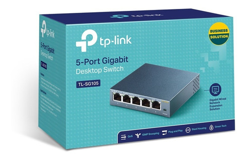Imagem 1 de 7 de Switch 5portas Tp-link Tl-sg105 Gigabit 10/100/1000-metal