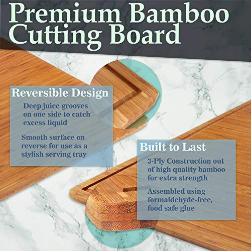 Tabla De Cortar De Bambú Premium Resistente Bamboomn - 17.25