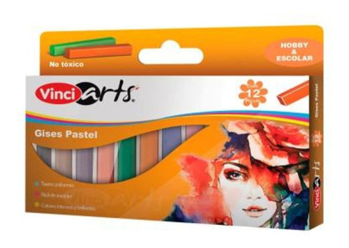 Gis Pastel Vinci Arts Colores Intensos No Toxicos 12 Piezas