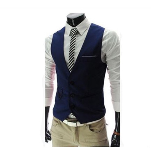 Trajes Camisa Tipo Saco Chaleco Slimfit Cadena Elegante,