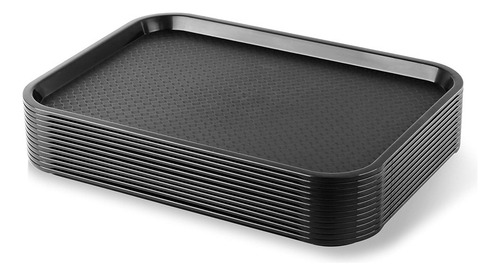 Charola Fast Food Bandeja Restaurantera 30 X 40 Cm 6 Piezas Color Negro
