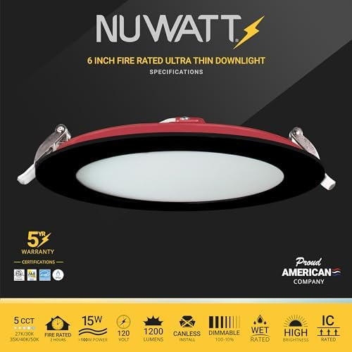 Paquete De 12 Luces Led Empotrables De 6 Pulgadas Y 2 Horas