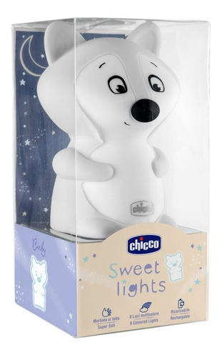Imagen 2 de 8 de Lampara Luz Noche Chicco Bebe Junior Velador Sweet Fox Led