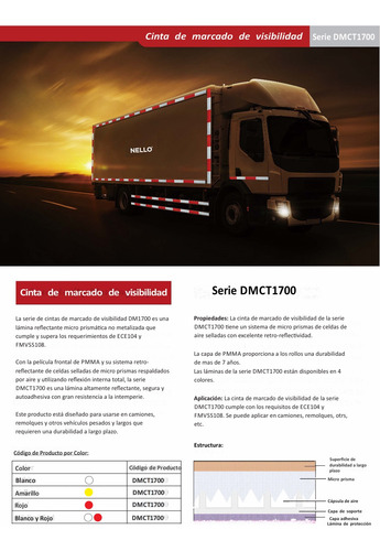 Cinta Reflectiva Amarilla Rollo Vtv /camion 5 Cmx45,7 Mts