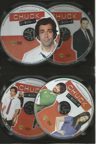 Box 4 Dvds - Chuck - 1ª Temporada Completa - Warner - 2009 (Usado)