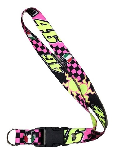 Lanyard Llavero Para Moto Agv Pink Elastic 