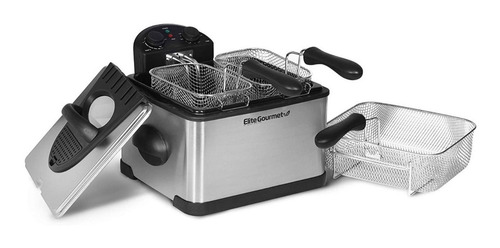 Imagen 2 de 4 de Freidora Elite Gourmet Platinum EDF-401T 4qt plata 120V