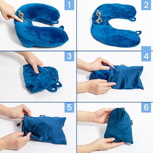 Almohada Inflable De Viaje Suave Con Bolsa Portátil