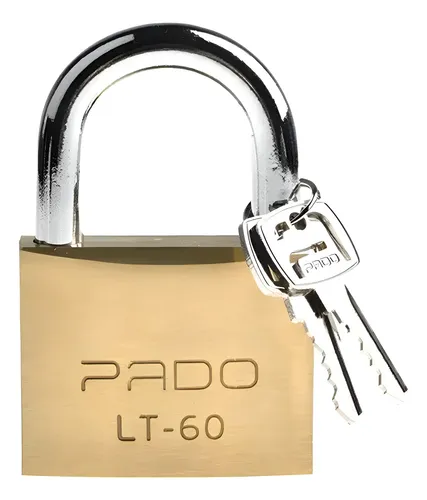 Cadeado Pado 60mm Lt-60 Latão Haste Aço Resistente 2 Chaves