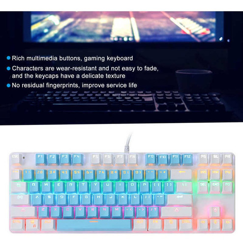 Teclado Mecánico Ligero Mecánico Con Cable Con 87 Teclas