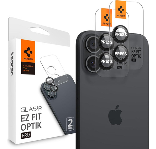 2 Protetores De Lente Spigen Optik Para iPhone 16 / 16 Plus Cor Black