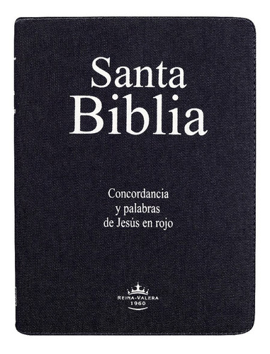 Imagen 2 de 7 de Biblia Letra Gigante Rvr-60 Jeans Con Cierre Verde E Índice