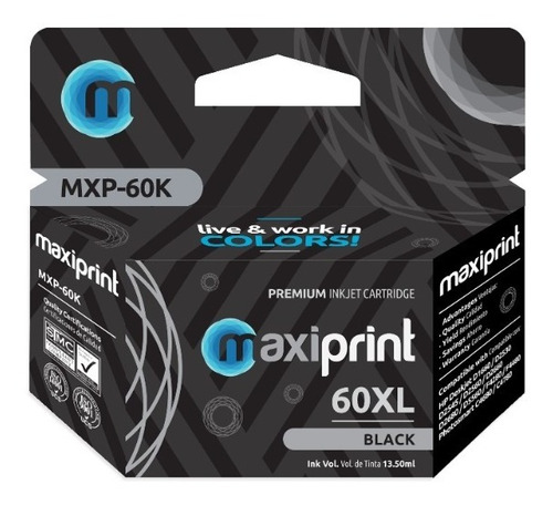 Cartucho Maxiprint Compatible Hp 60xl Negro (cc641wl)