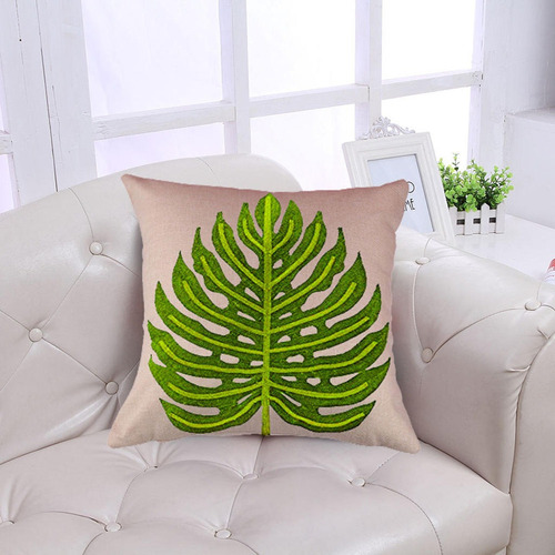 43*43cm Nepal Hoja De Bordado De Algodón De Lino De La Funda