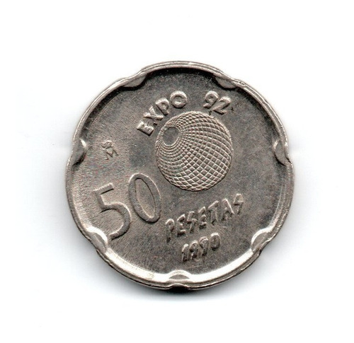 España Moneda 50 Pesetas Año 1990 Km#852 Expo 92