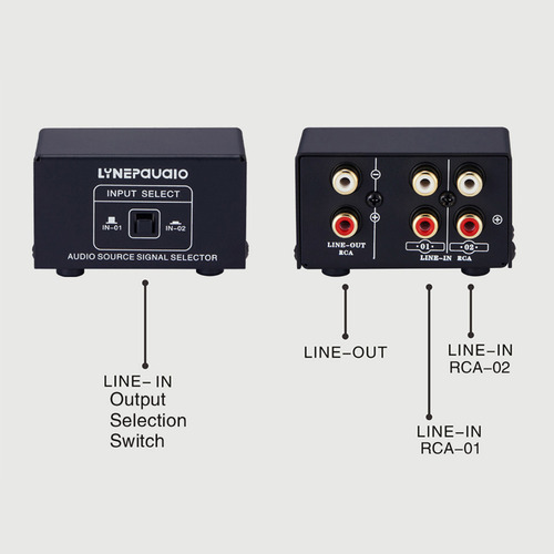 Divisor Selector: 1 Entrada, 1 Salida De Audio, 2 Entradas