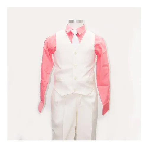Traje beige con camisa rosa new arrivals