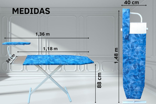 Imagen 3 de 10 de Tabla Planchar Reforzada Manguero + Aromatizante - Disentino