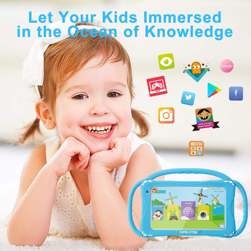 Tableta Infantil Topelotek, Android, 32 Gb 7 Azul