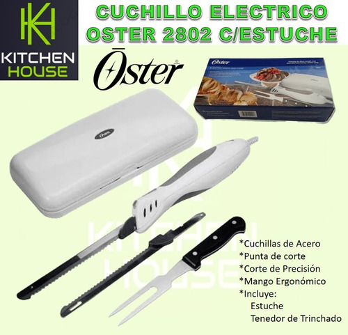 Cuchillo Electrico Oster 2802 C/estuche Y Tenedor De Trincha