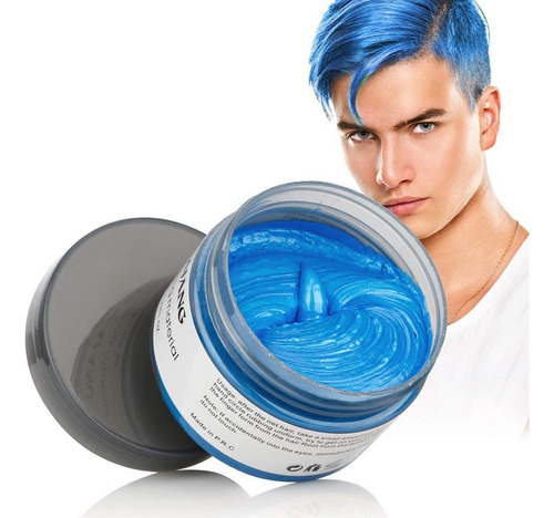 Cera Colorante Para El Cabello, Color Azul, Desechable, Inst