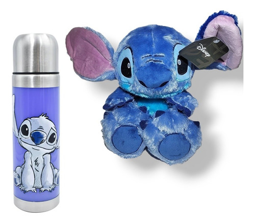 Kit Peluche Stitch + Termo Stitch 500ml Disney