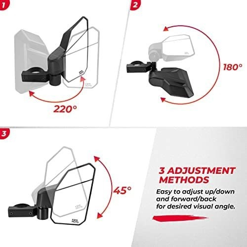 Kemimoto Utv Espejos Laterales Con 3 Métodos De Ajuste, Utv