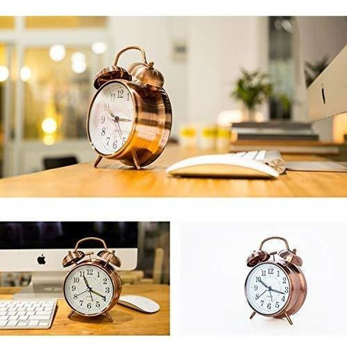 Pipapoint - Reloj Despertador Con Doble Campana De 4 Pulgada