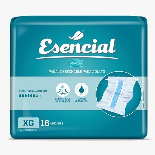 Pañal Para Adulto Plenitud Esencial Recto Xg X 16 Unidades