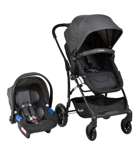 Carrinho de bebê de paseio Burigotto Convert travel system dark grey com chassi de cor preto