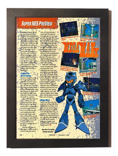 Quadro Poster Com Moldura Mega Man X Super Nintendo Snes