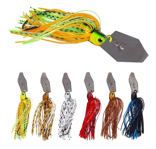 6 Piezas De Señuelos De Pesca, Cebos Spinner Swim Flipping B