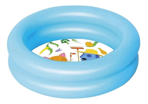 Pileta Inflable Redonda Exahome Akua Kids 61cm X 15cm 21l Color Azul