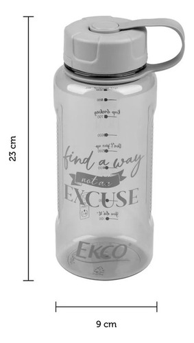 Botella Para Agua De 1 Litro Ekco Motivacional